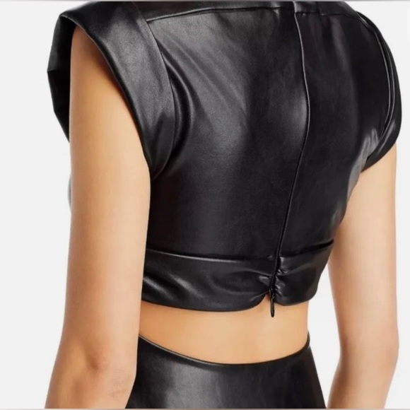 111.-Jason Wu Faux Leather Cut out Mini Dress - Picture 5 of 5